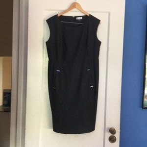 Calvin Klein grey dress + blazer